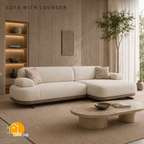 Aarhus Cloud Sofa - 3+Lounger in Ivory | Griham Decor
