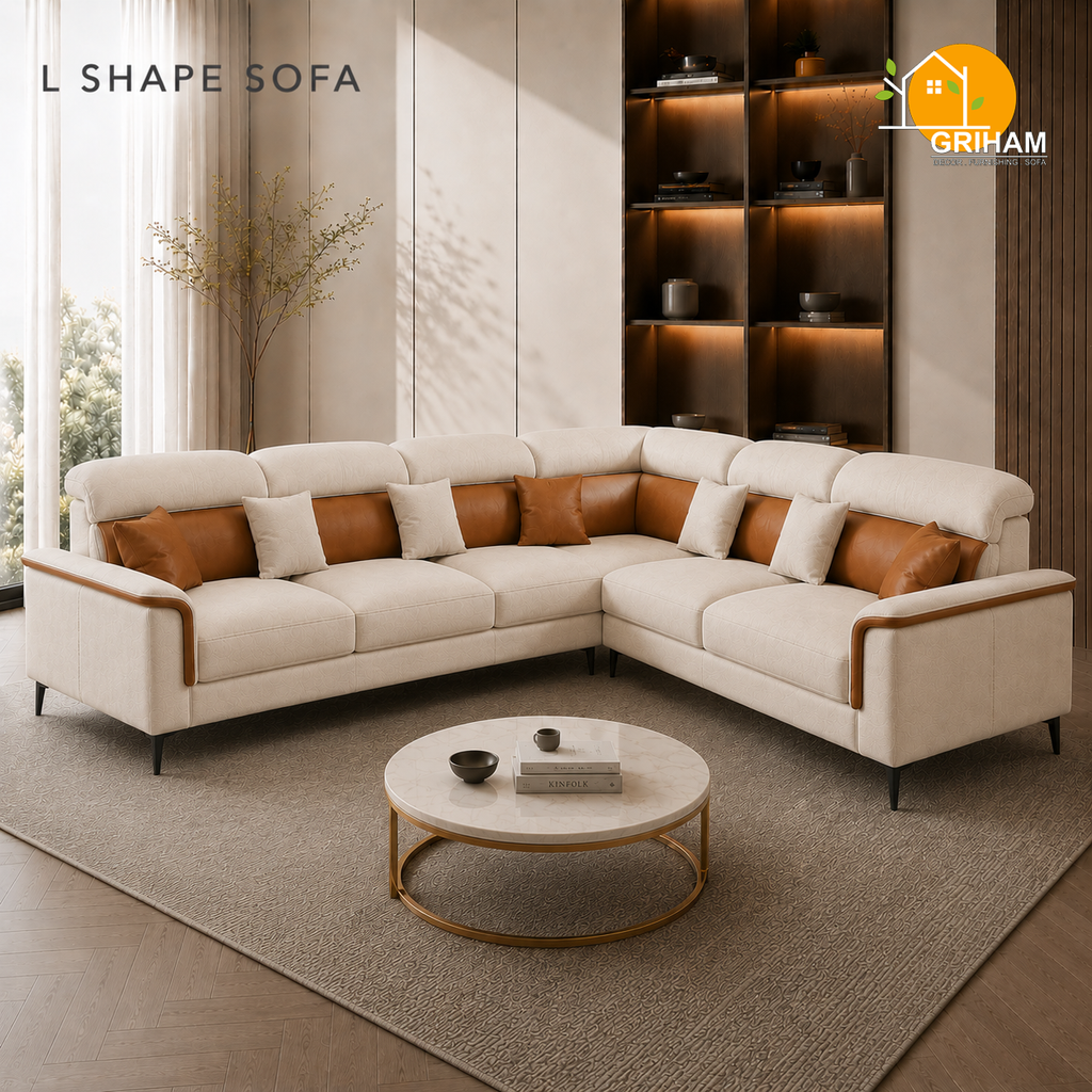 Milano Executive Sofa - 3+2 Corner in Ivory | Griham Decor