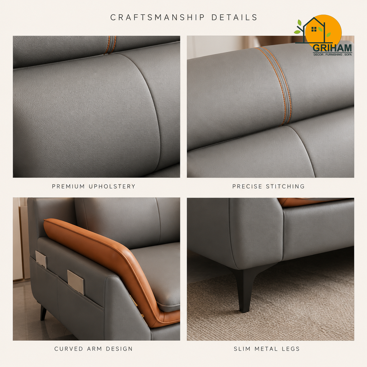 Aero Duo-Tone Sofa - product view 7 | Griham Decor