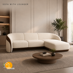 Cocoa Embrace Sofa - 3+Lounger in Ivory | Griham Decor