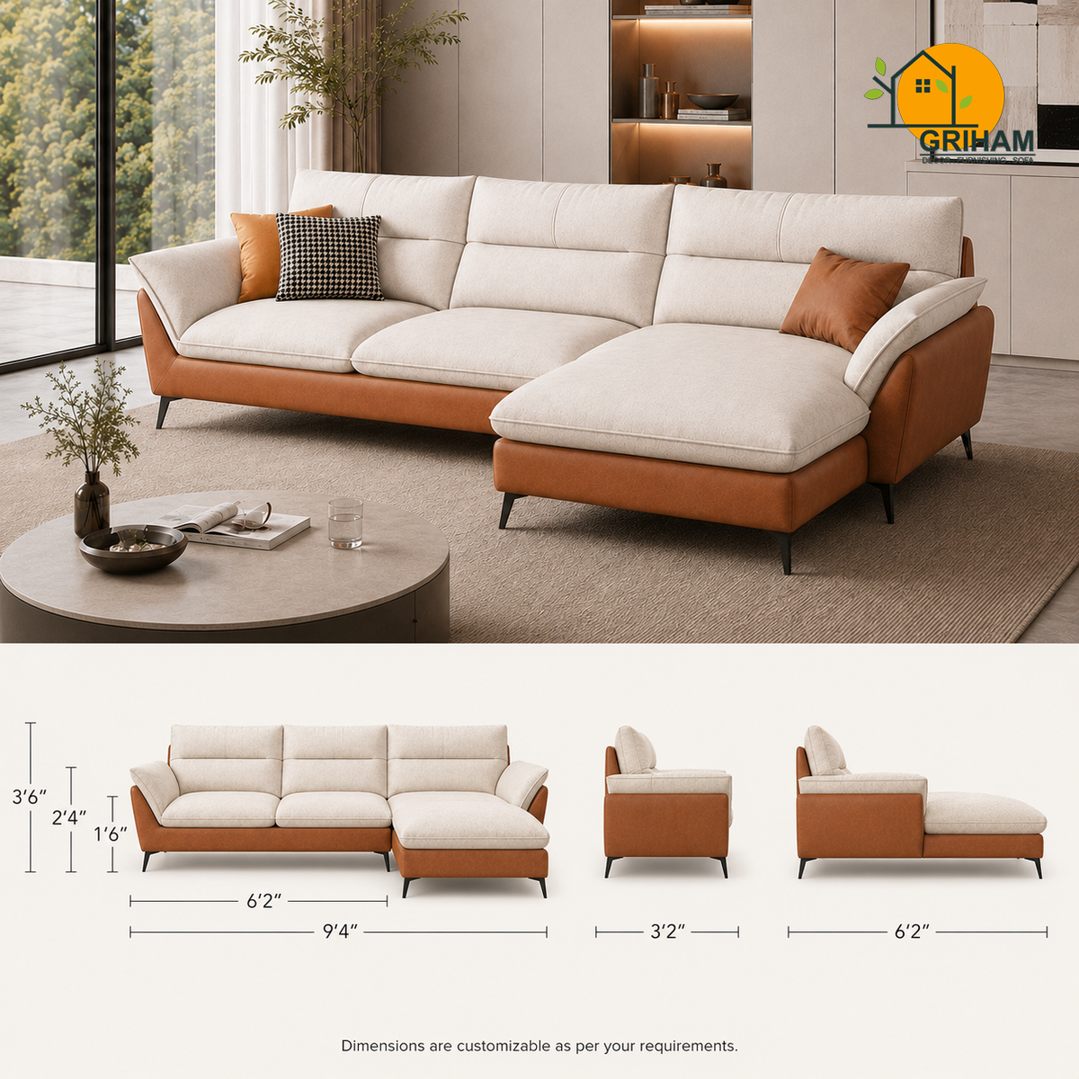 Sienna Wing Sofa - product view 5 | Griham Decor
