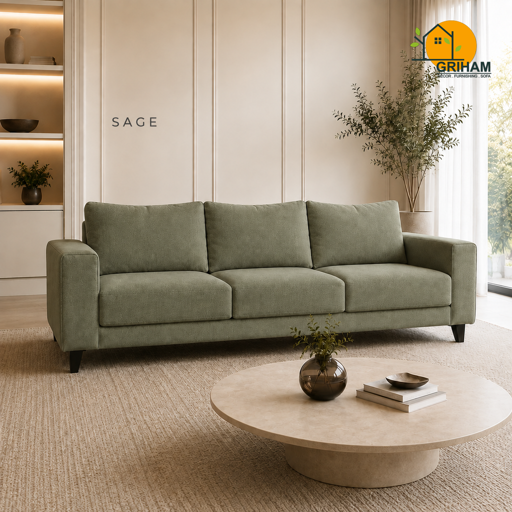 Nordic Everyday Sofa - 3 Seater in Sage | Griham Decor