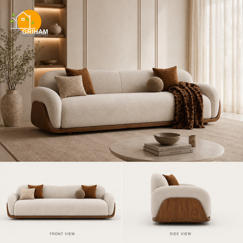 Terra Walnut Cradle Sofa - product view 1 | Griham Decor