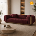 Riviera Channel Sofa - 3 Seater in Merlot | Griham Decor