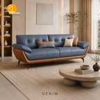 Monaco Curve Sofa - 3 Seater in Denim | Griham Decor