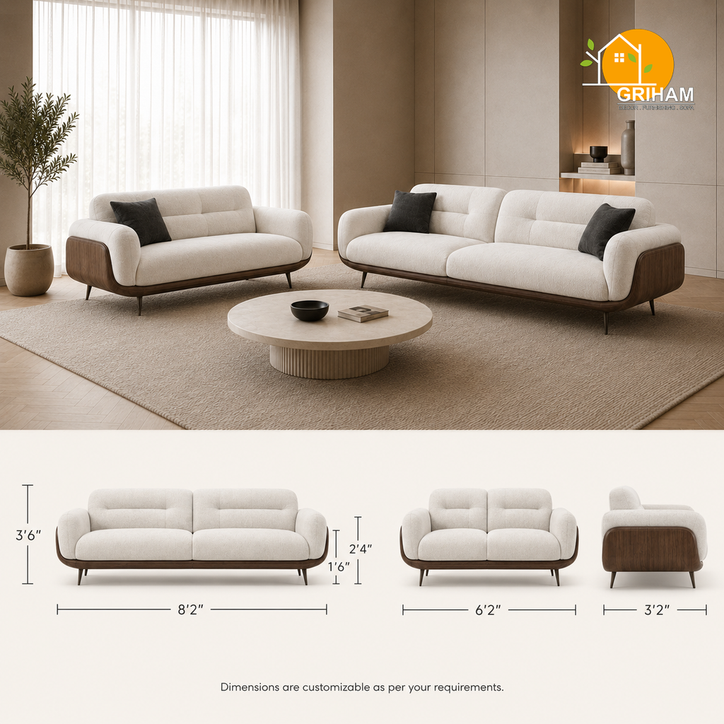 Oslo Walnut Wrap Sofa - product view 3 | Griham Decor