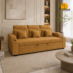 Metro Sofa-Cum-Bed - 3 Seater in Amber | Griham Decor