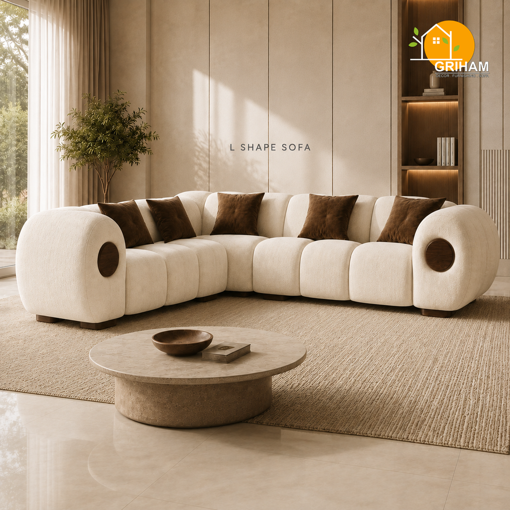 Orbit Statement Sofa - 3+2 Corner in Ivory | Griham Decor