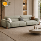 Kyoto Wood-Accent Sofa - 3 Seater in Sage | Griham Decor