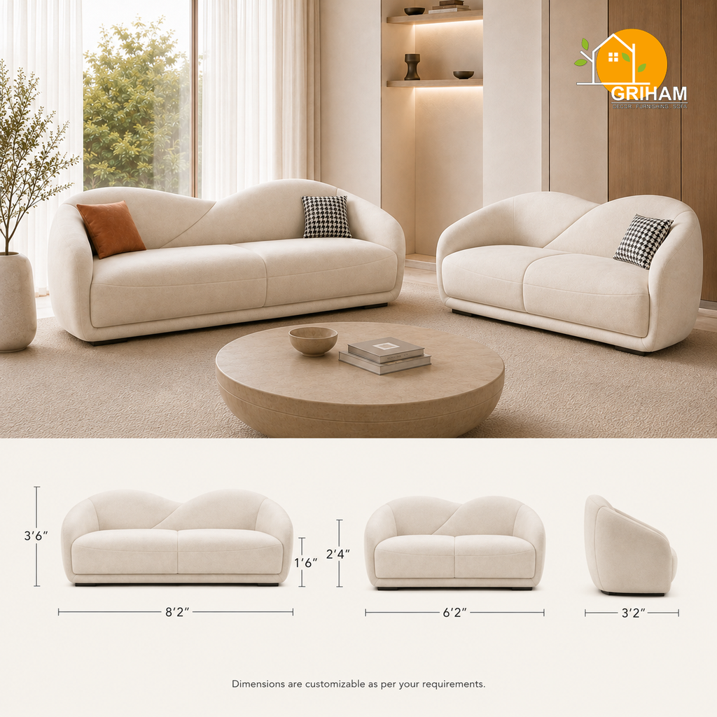 Serene Wave Sofa - product view 3 | Griham Decor