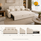 Metro Sofa-Cum-Bed - 3+2 Seater in Ivory | Griham Decor