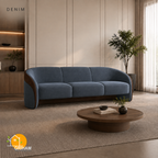 Cocoa Embrace Sofa - 3 Seater in Denim | Griham Decor