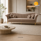 Celeste Fan-Back Sofa - 3 Seater in Taupe | Griham Decor