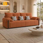 Cambridge Pillow-Back Sofa - 3 Seater in Terracotta | Griham Decor