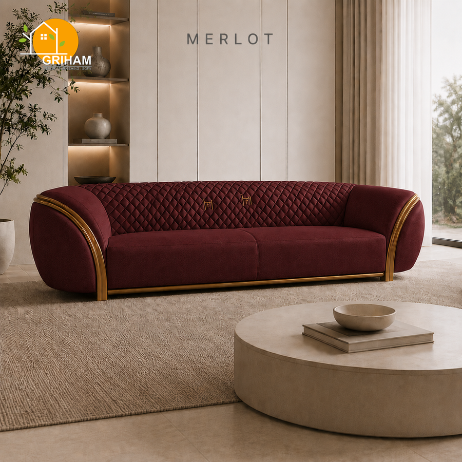 Aurelia Gold-Trim Sofa