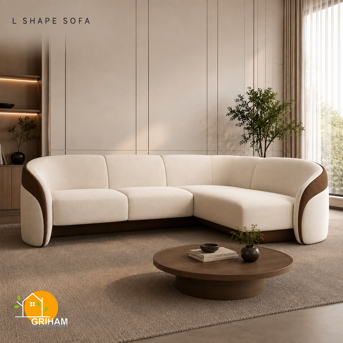 Cocoa Embrace Sofa - 3+2 Corner in Ivory | Griham Decor
