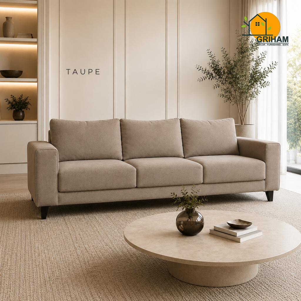 Nordic Everyday Sofa - 3 Seater in Taupe | Griham Decor