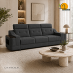 Haven Storage-Arm Sofa - 3 Seater in Charcoal | Griham Decor