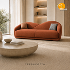 Serene Wave Sofa - 3 Seater in Terracotta | Griham Decor