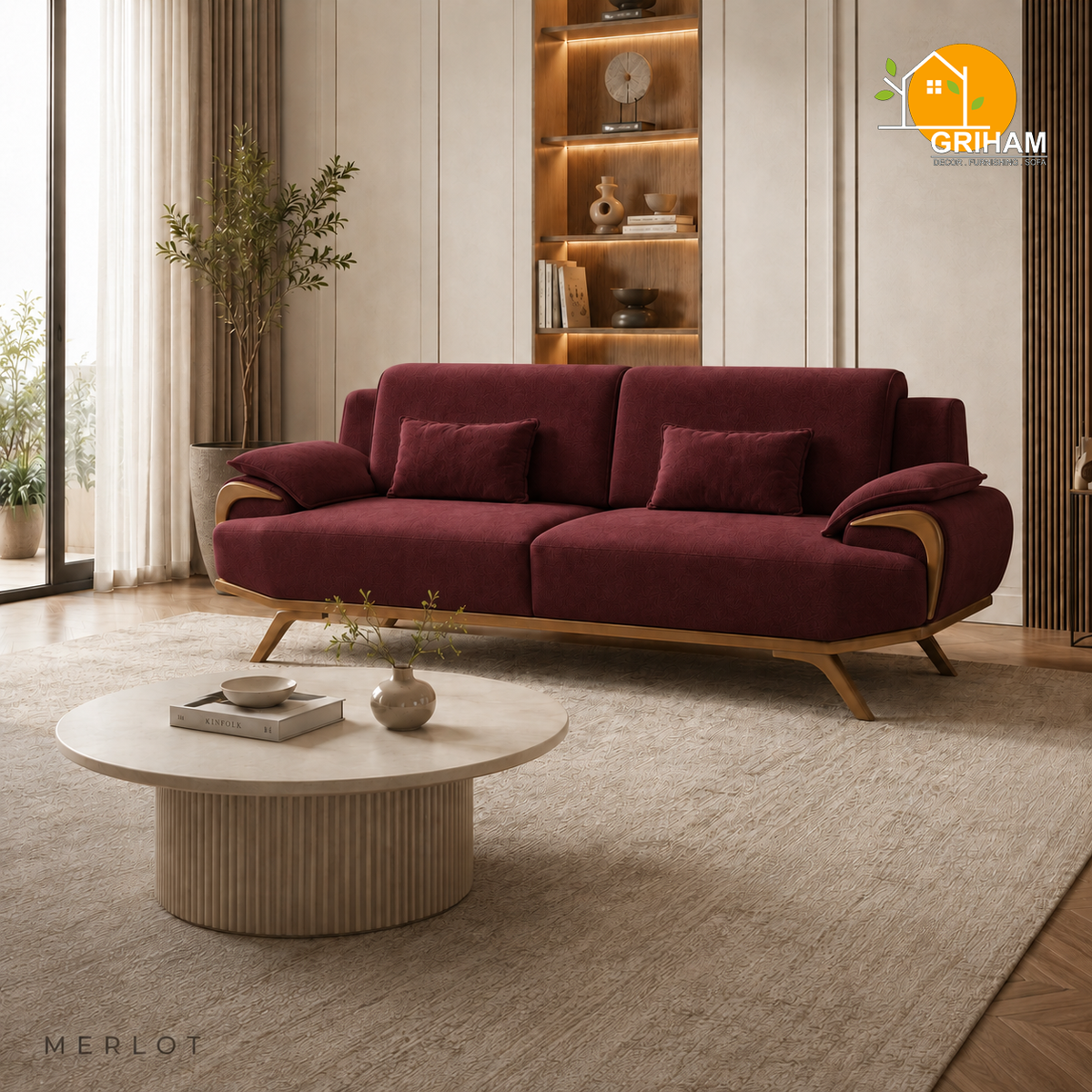 Verona Comfort Sofa - 3 Seater in Merlot | Griham Decor