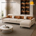 Milano Executive Sofa - 3+Lounger in Ivory | Griham Decor