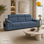 Haven Storage-Arm Sofa - 3 Seater in Denim | Griham Decor