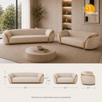 Aurelia Gold-Trim Sofa - product view 3 | Griham Decor