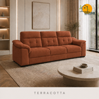 Regent High-Back Sofa - 3 Seater in Terracotta | Griham Decor