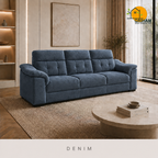 Regent High-Back Sofa - 3 Seater in Denim | Griham Decor