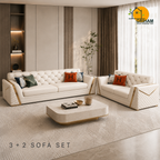 Imperial Diamond Sofa - 3+2 Seater in Ivory | Griham Decor