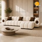 Orbit Statement Sofa - 3+Lounger in Ivory | Griham Decor