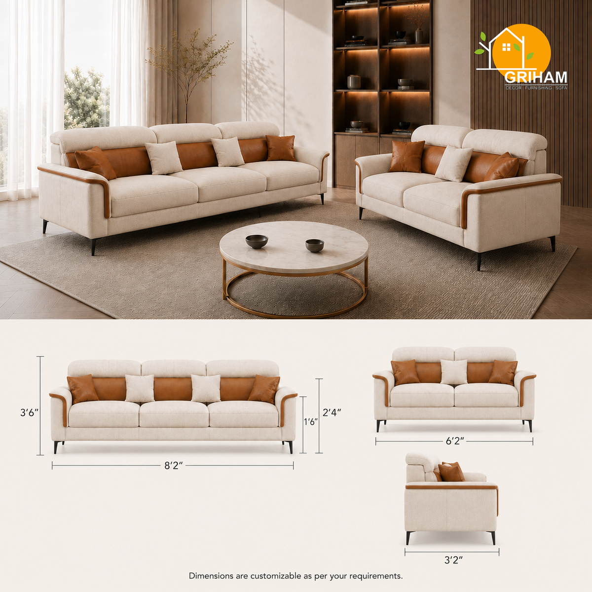 Milano Executive Sofa - product view 3 | Griham Decor