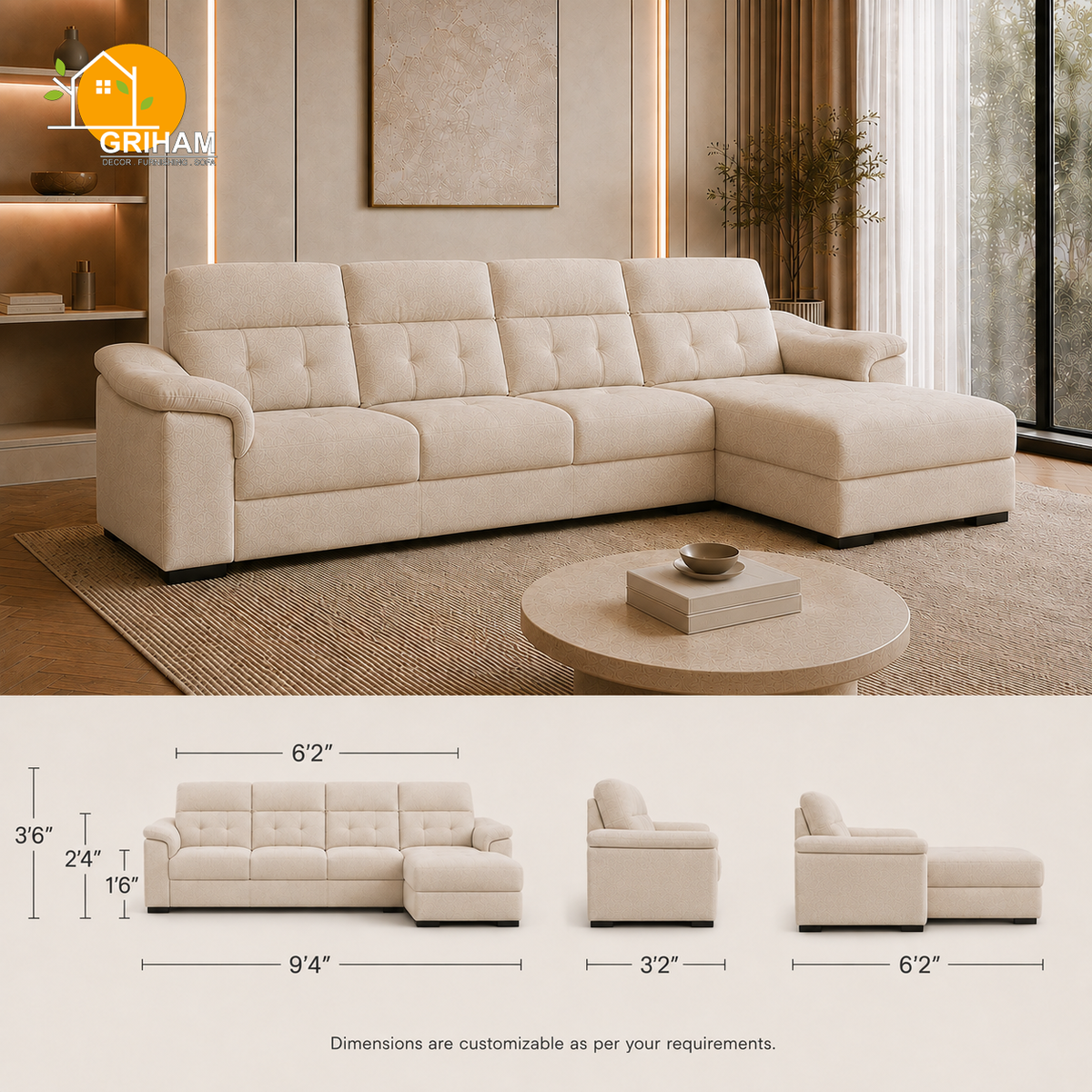 Regent High-Back Sofa - product view 5 | Griham Decor