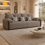 Cambridge Pillow-Back Sofa - 3 Seater in Taupe | Griham Decor