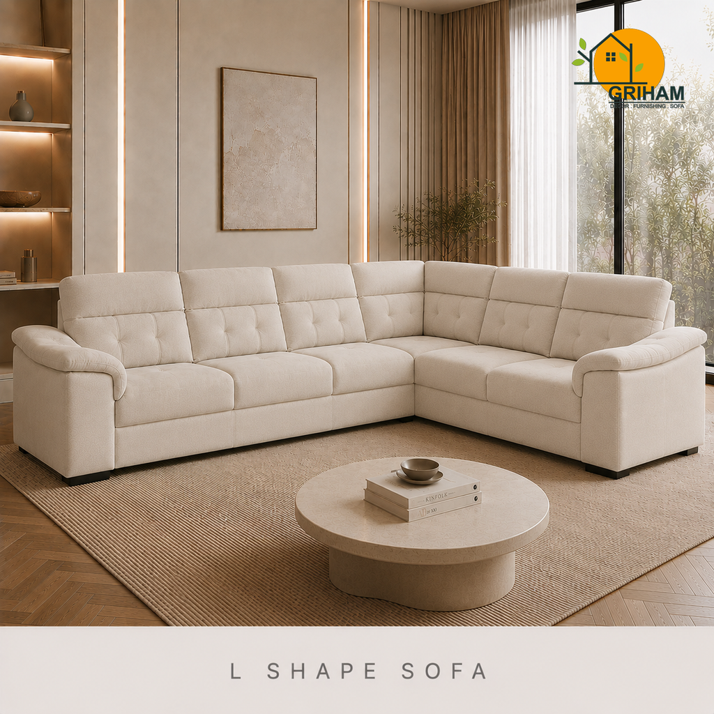 Regent High-Back Sofa - 3+2 Corner in Ivory | Griham Decor