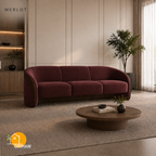 Cocoa Embrace Sofa - 3 Seater in Merlot | Griham Decor