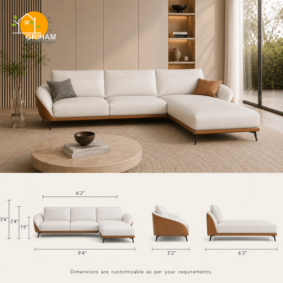 Valencia Shell Sofa - product view 5 | Griham Decor