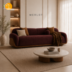 Terra Walnut Cradle Sofa - 3 Seater in Merlot | Griham Decor