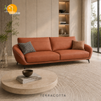 Valencia Shell Sofa - 3 Seater in Terracotta | Griham Decor