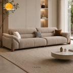 Kyoto Wood-Accent Sofa - 3 Seater in Taupe | Griham Decor