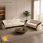 Cocoa Embrace Sofa - 3+2 Seater in Ivory | Griham Decor