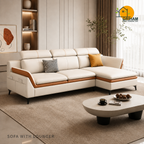 Aero Duo-Tone Sofa - 3+Lounger in Ivory | Griham Decor