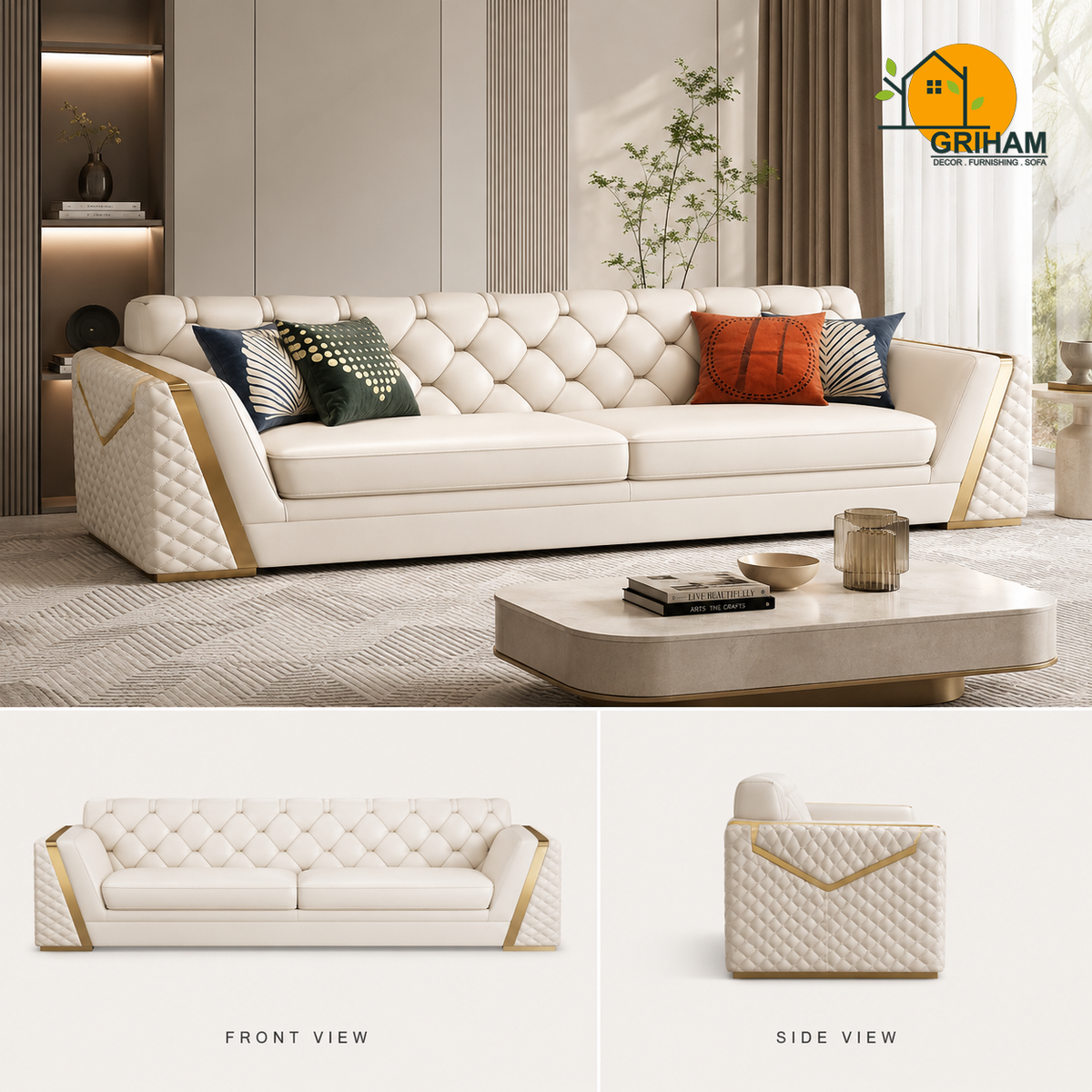 Imperial Diamond Sofa - product view 1 | Griham Decor