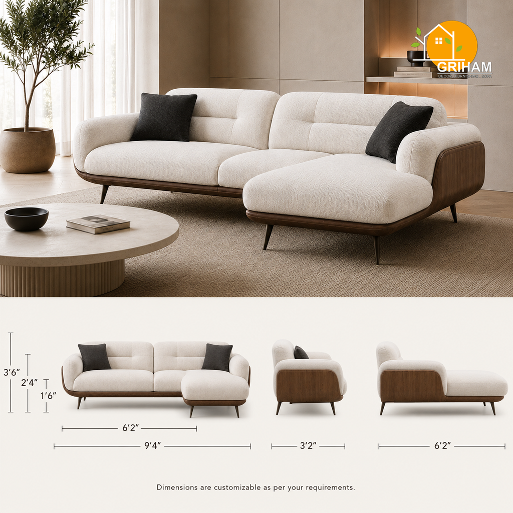 Oslo Walnut Wrap Sofa - product view 5 | Griham Decor