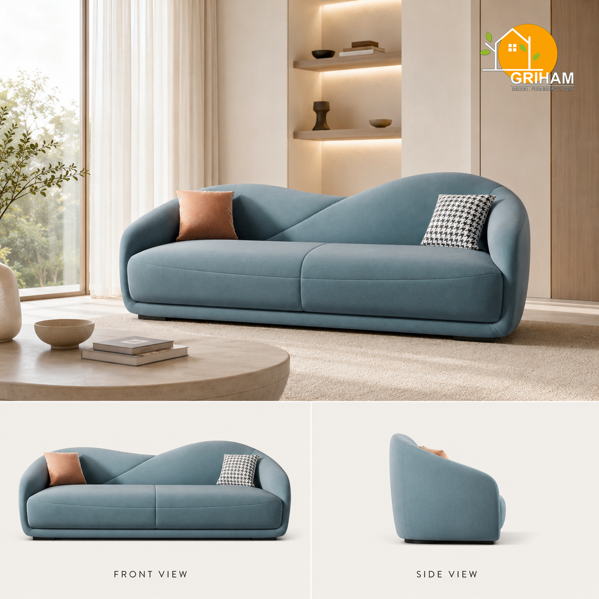 Serene Wave Sofa - product view 1 | Griham Decor