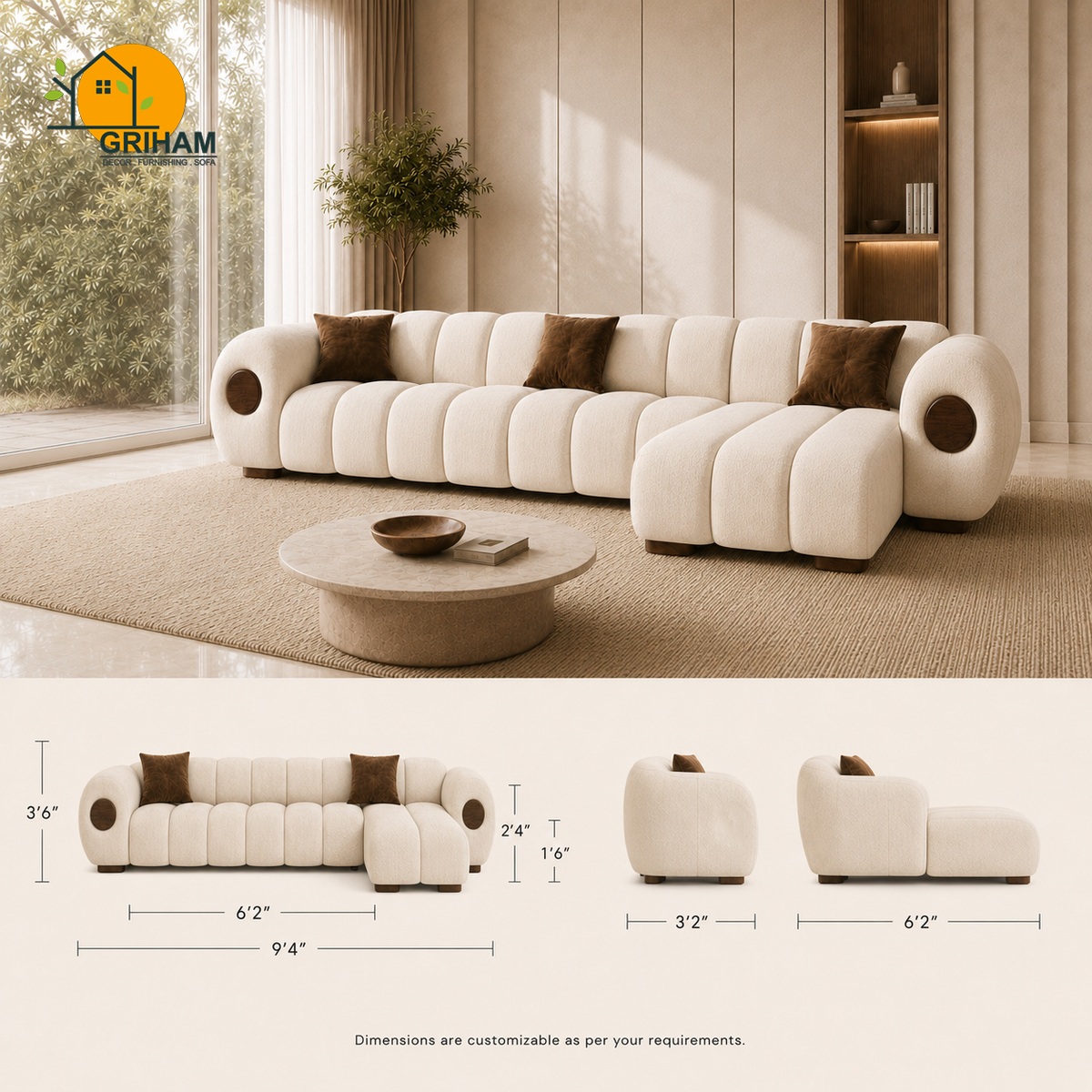Orbit Statement Sofa - product view 5 | Griham Decor