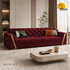 Imperial Diamond Sofa - 3 Seater in Merlot | Griham Decor