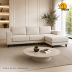 Nordic Everyday Sofa - 3+Lounger in Ivory | Griham Decor