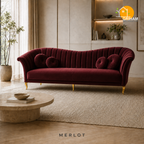 Celeste Fan-Back Sofa - 3 Seater in Merlot | Griham Decor