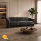 Cocoa Embrace Sofa - 3 Seater in Charcoal | Griham Decor